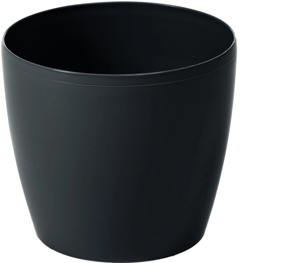 Decorative flowerpot cover Magnolia 21 cm black LAMELA