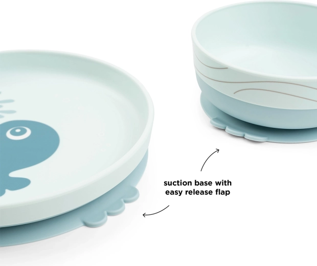 Done by Deer dining set Foodie with suction base Wally blue
