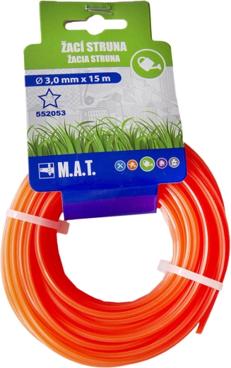 Rezerves trimmera aukla zvaigzne 3,0 mm × 15 m, oranža