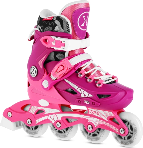 Nils Extreme Blaze Adjustable Kids Inline Skates, Pink – M (35-38)
