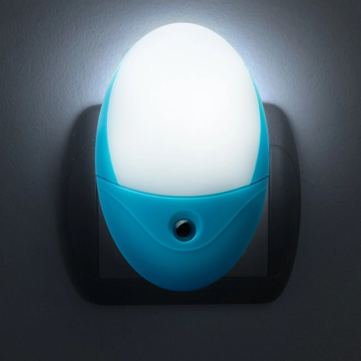 Phenom LED nakts orientēšanās lampa ar gaismas sensoru, zila
