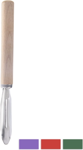 Kitchen peeler with a wooden handle for left-handers