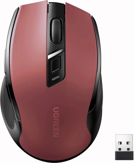 UGREEN MU006 Wireless Silent Mouse 2.4 GHz Red