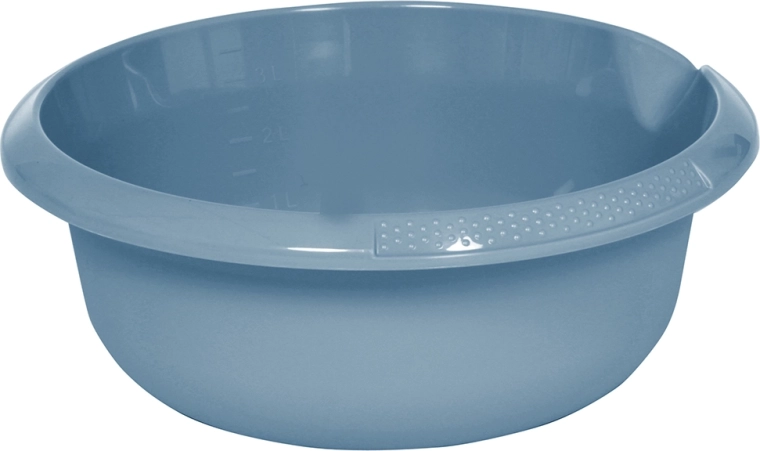 Round kitchen mixing bowl with spout, Nordic blue, 28 cm, 3.5 l