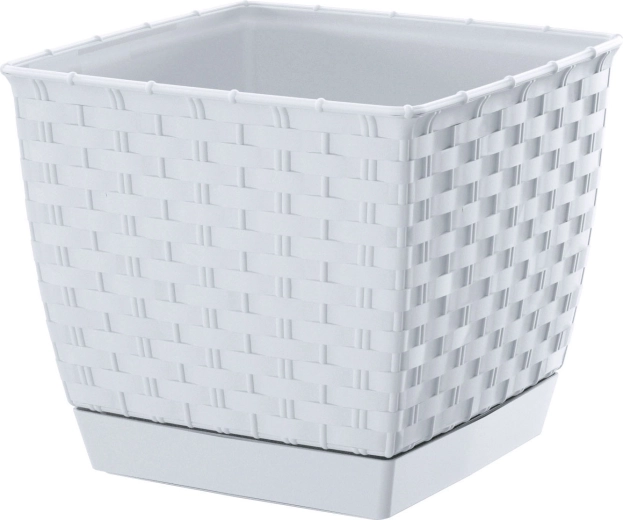 Kvadrātveida puķu pods Ratolla Square 16,5 cm balts