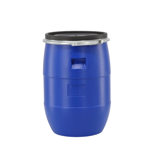 Plastmasas muca 60 l ar metāla skavu, zila