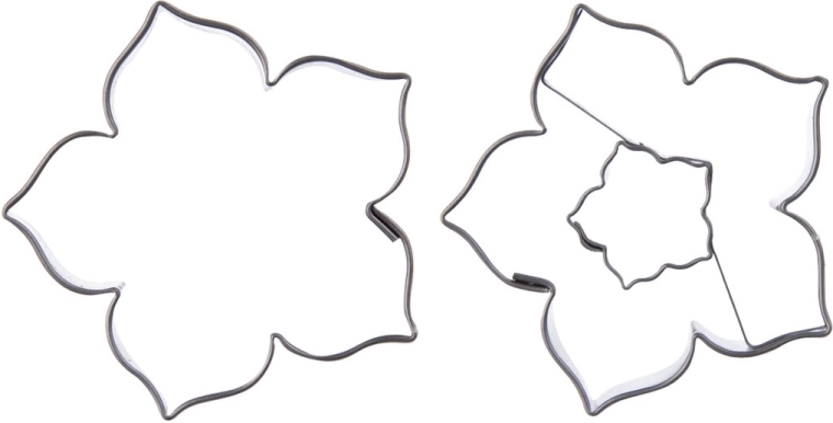 Stainless steel cookie cutter – lily with center, 2 pcs