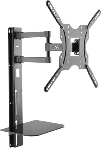 Universāls sienas TV turētājs 32–55" ar plauktu, VESA 400×400, 30 kg – MACLEAN