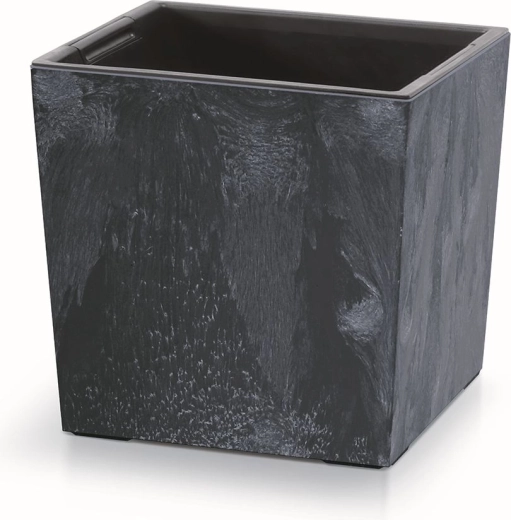 Urbi Square Low Planter Concrete Effect with Insert 30 cm anthracite