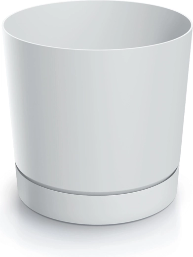 Flowerpot with saucer TUBO P 58 cm white