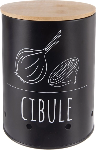 Sīpolu kārba black cz ar bambusa vāku 13 cm