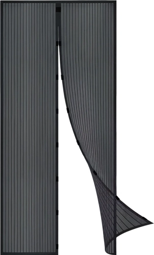 Magnētisks durvju insektu tīkls 212 × 100 cm, melns