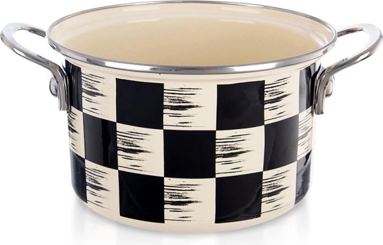 Enamel Pot Checkerboard 18 cm, 2 l