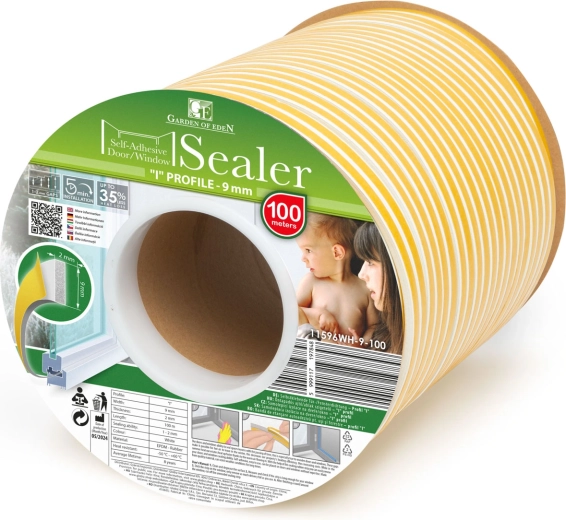 Self-adhesive insulating sealing strip for doors and windows