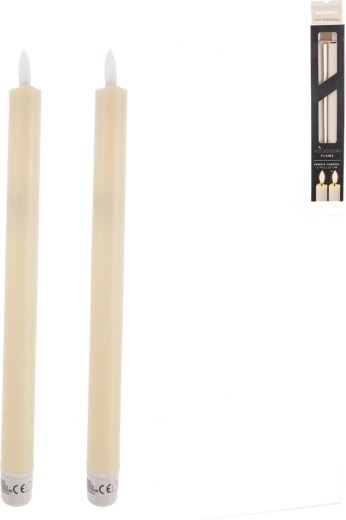 Divu bēšu LED sveču komplekts 25 cm