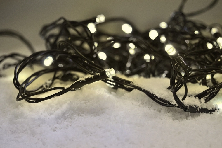 Solight LED Christmas string light 3 m, 20 LEDs, warm white, battery-powered, green cable