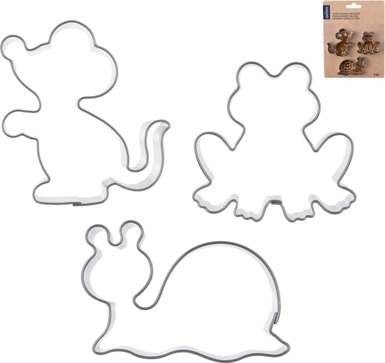 Stainless steel animal cookie cutters (3 pcs)