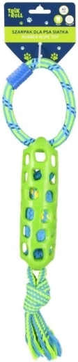 TRIK&ROLL dog tug toy with rubber mesh, green