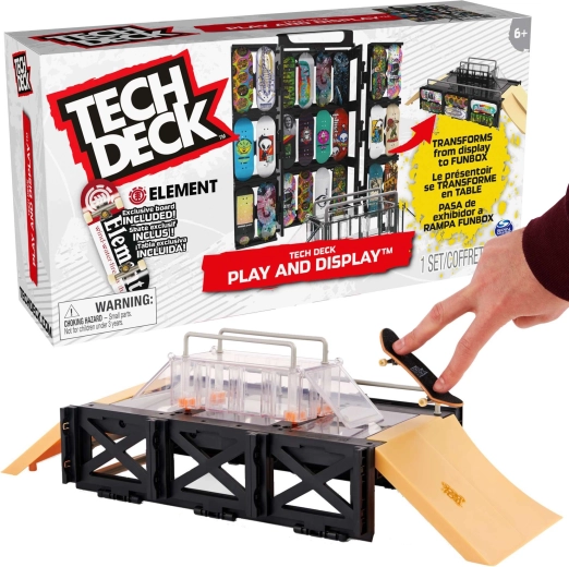 Tech Deck Play and Display – pārnēsājams fingerborda skeitparks ar statīvu ELEMENT