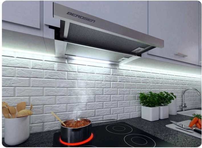 Ekonomisks LED apgaismojums gatavošanas virsmai