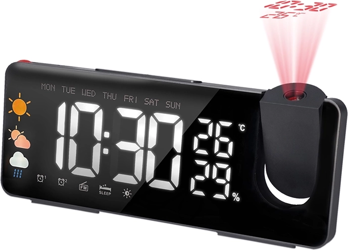 Solight projection alarm clock with weather station and FM radio