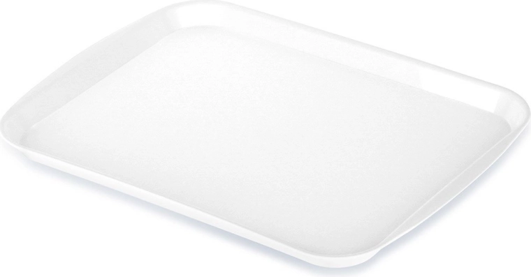 Balts plastmasas servēšanas paplāte 35,5 × 27 cm