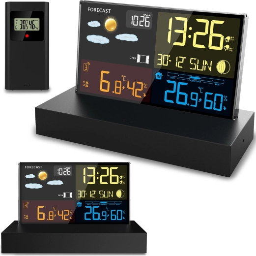 Wireless weather station with color LCD display BD-912, black