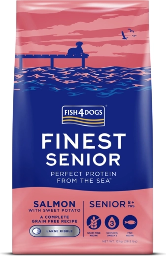 Fish4Dogs Finest Salmon with Sweet Potato for Senior Large-Breed Dogs 12 kg