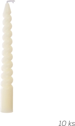 Decorative twisted cream candles 10 pcs 10 cm