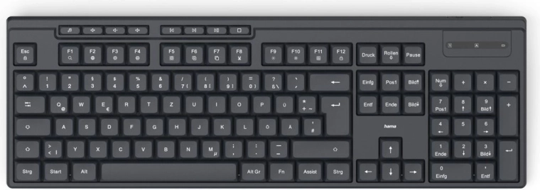 Bezvadu tastatūra Hama WK-200 melna