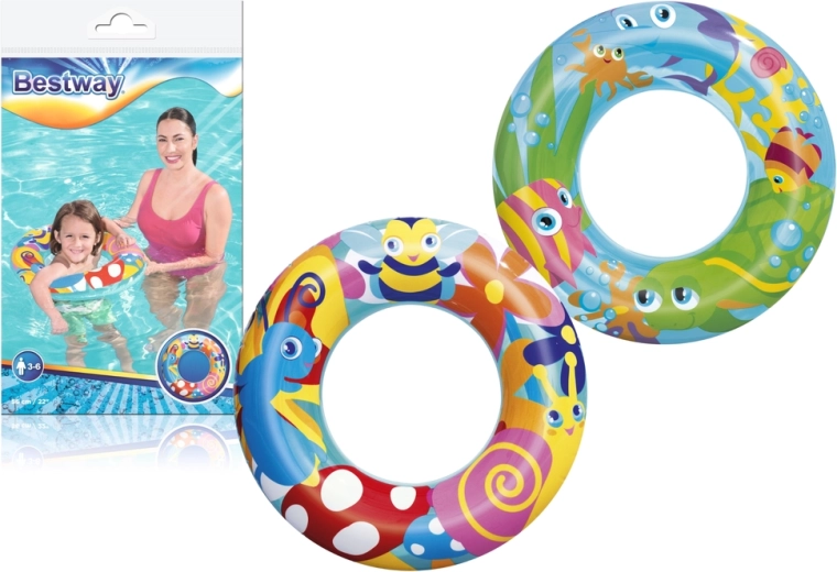 Bērnu piepūšamais peldriņķis 56 cm BESTWAY ar okeāna motīvu 3–6 gadi