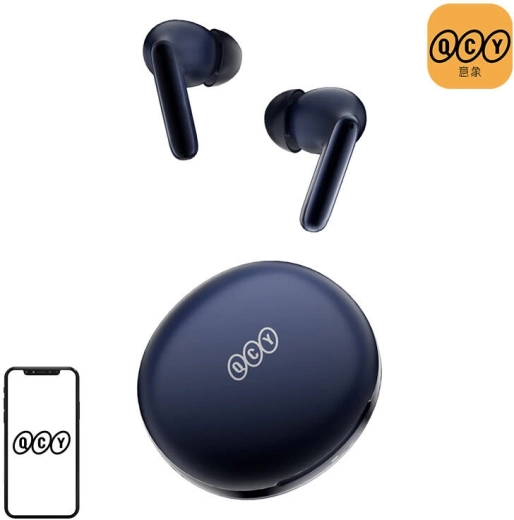 QCY T13 ANC2 Wireless Earbuds with Active Noise Cancellation, Blue