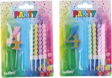 Party Candle Number 4 with 4 Candles