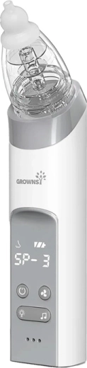 Grownsy deguna aspirators ar 3 uzgaļiem, pelēks