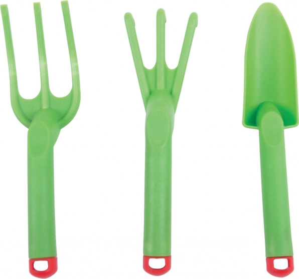 Zaļš plastmasas dārza instrumentu komplekts