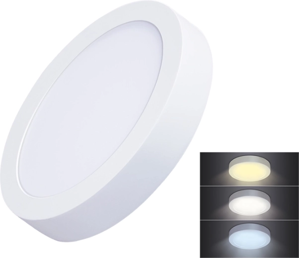 Solight LED mini panelis CCT, apaļš, pie griestiem piestiprināms, 12 W, 900 lm