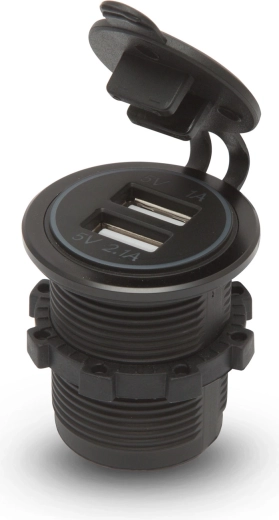 Divi USB porti uzlādei