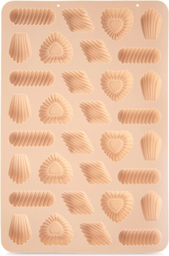 Silicone mold for cookies and pralines 31 × 21 × 1.5 cm, beige