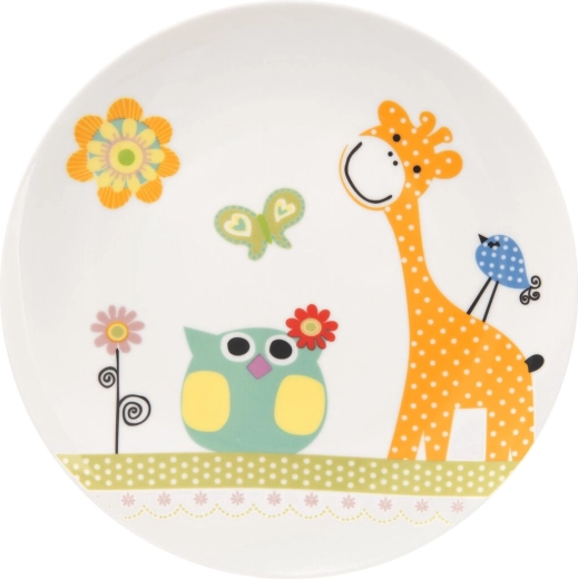 Children’s shallow divided plate with GIRAFFE motif, 21 cm