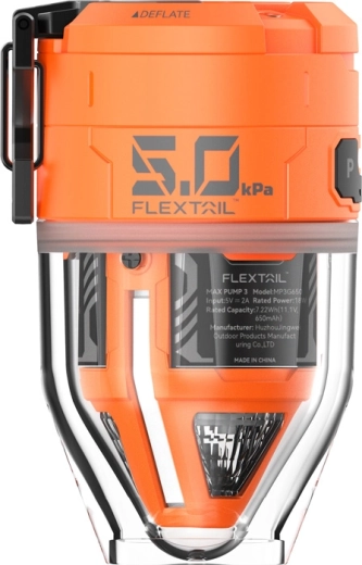 Flextail Max Pump 3 pārnēsājams elektriskais sūknis ar kempinga gaismu, oranžs