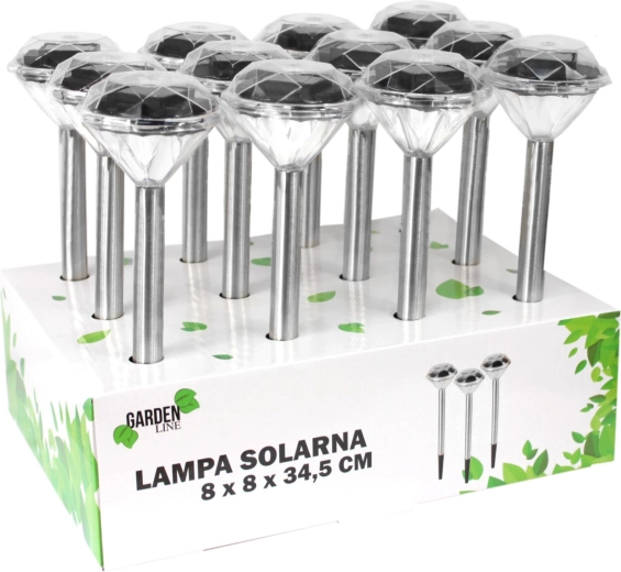 Saules dārza lampa Diamond 8 × 8 × 34,5 cm