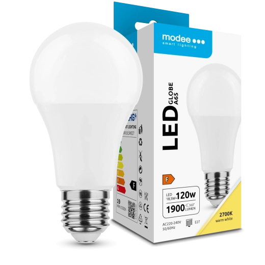 LED spuldze Modee Lighting A65 18,5 W E27 siltā baltā 1900 lm