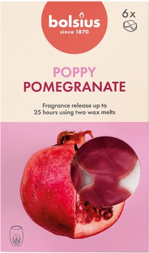 Scented wax melts with pomegranate apple fragrance, set of 6 pieces