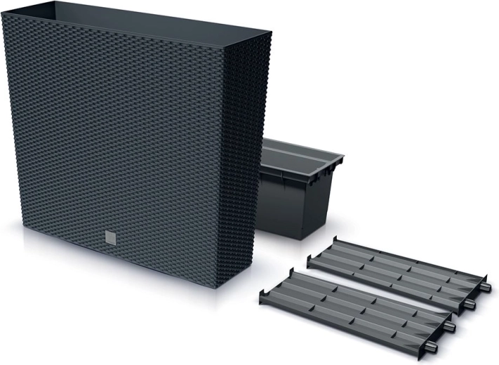 Tall Rato Case Planter with Insert 77 cm Anthracite
