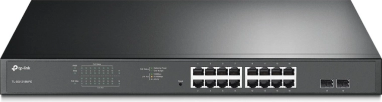 TP-Link JetStream Easy Smart PoE+ slēdzis 16× Gigabit + 2× SFP