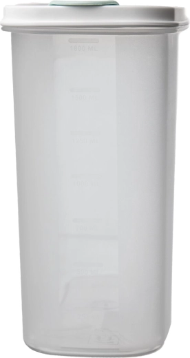 Tilpums 1,8 l un praktiska forma virtuvei un pieliekamajam