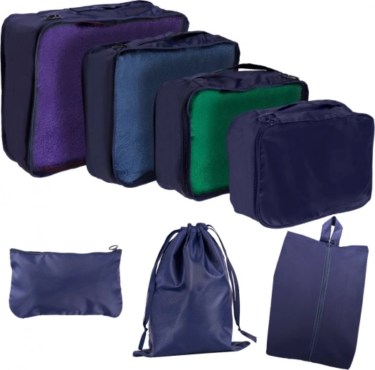 Travel packing organizers for suitcases – set of 7, water‑resistant bags and shoe sack – Garnet