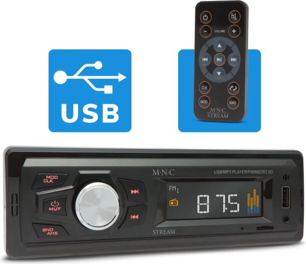 M.N.C Stream autoradio ar USB, AUX un microSD