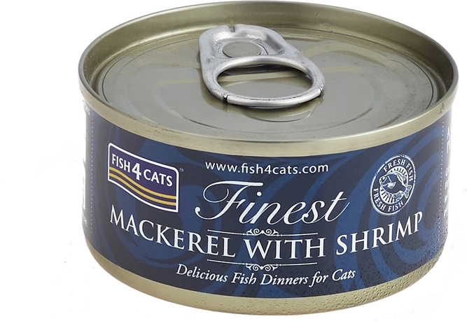 Fish4Cats canned cat food with mackerel and shrimp 70 g