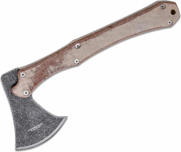 Cirvis Condor Mountain P.A.S.S. 830 g, brūna Micarta, ādas maciņš